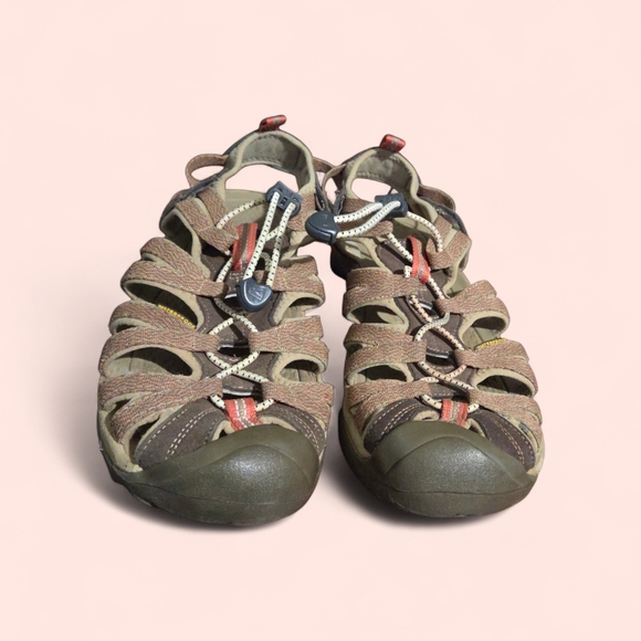 KEEN Vintage Women's Adventure Sandals Whisper - Brown, Tan and Pink Size 10 - Picture 2 of 7